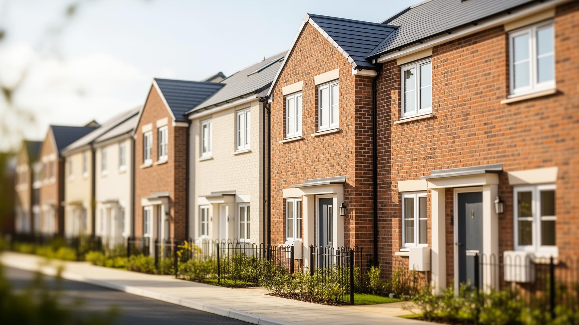 Row of modern UK residential houses